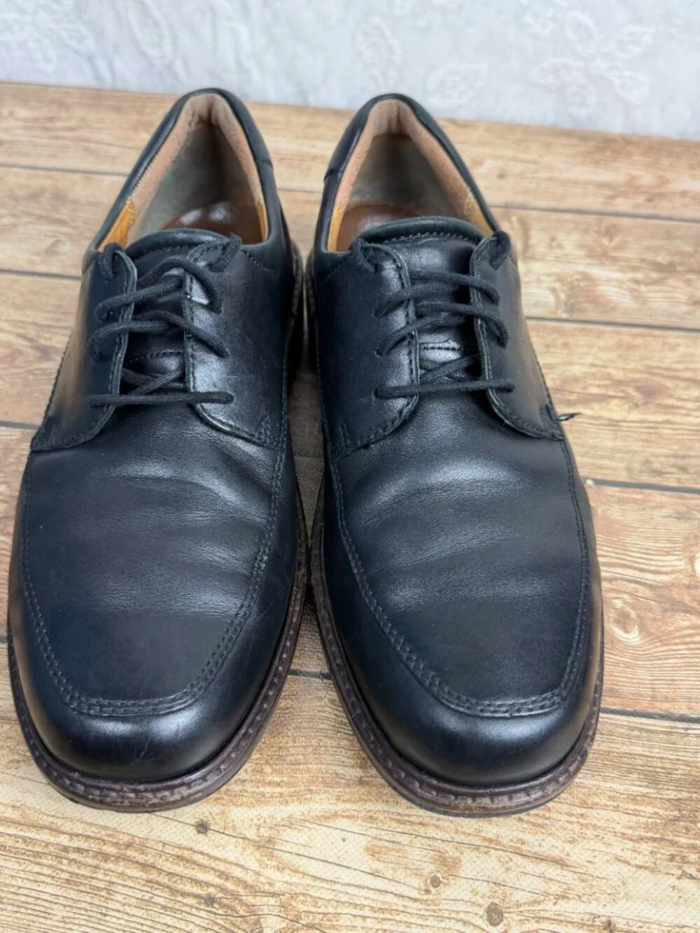 ECCO Men's Size 10 Black Leather Lace-Up Dress Shoes Oxford Comfort Classic ECCO